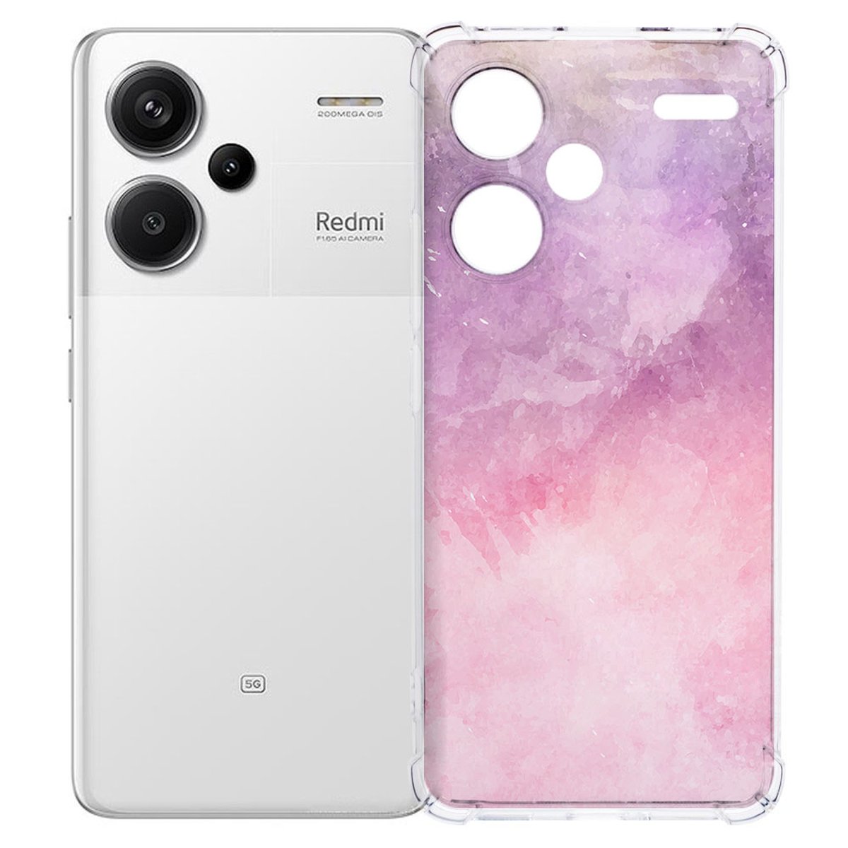 Xiaomi Redmi 13 Pro Plus Hoesje Pink Purple Paint TPU Antishock achterkant