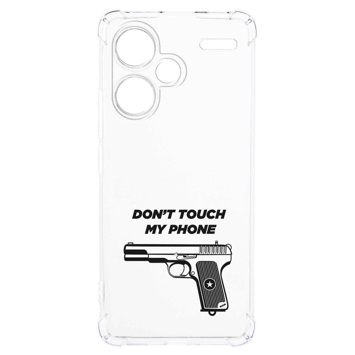 Xiaomi Redmi 13 Pro Plus Hoesje Pistol DTMP TPU Antishock transparant design gun
