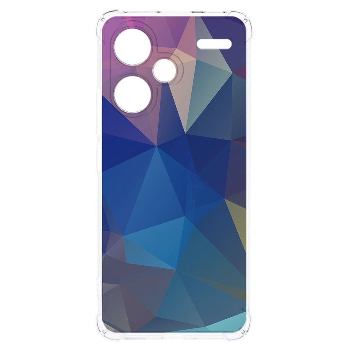 Xiaomi Redmi 13 Pro Plus Hoesje Polygon Dark TPU Antishock voorkant design