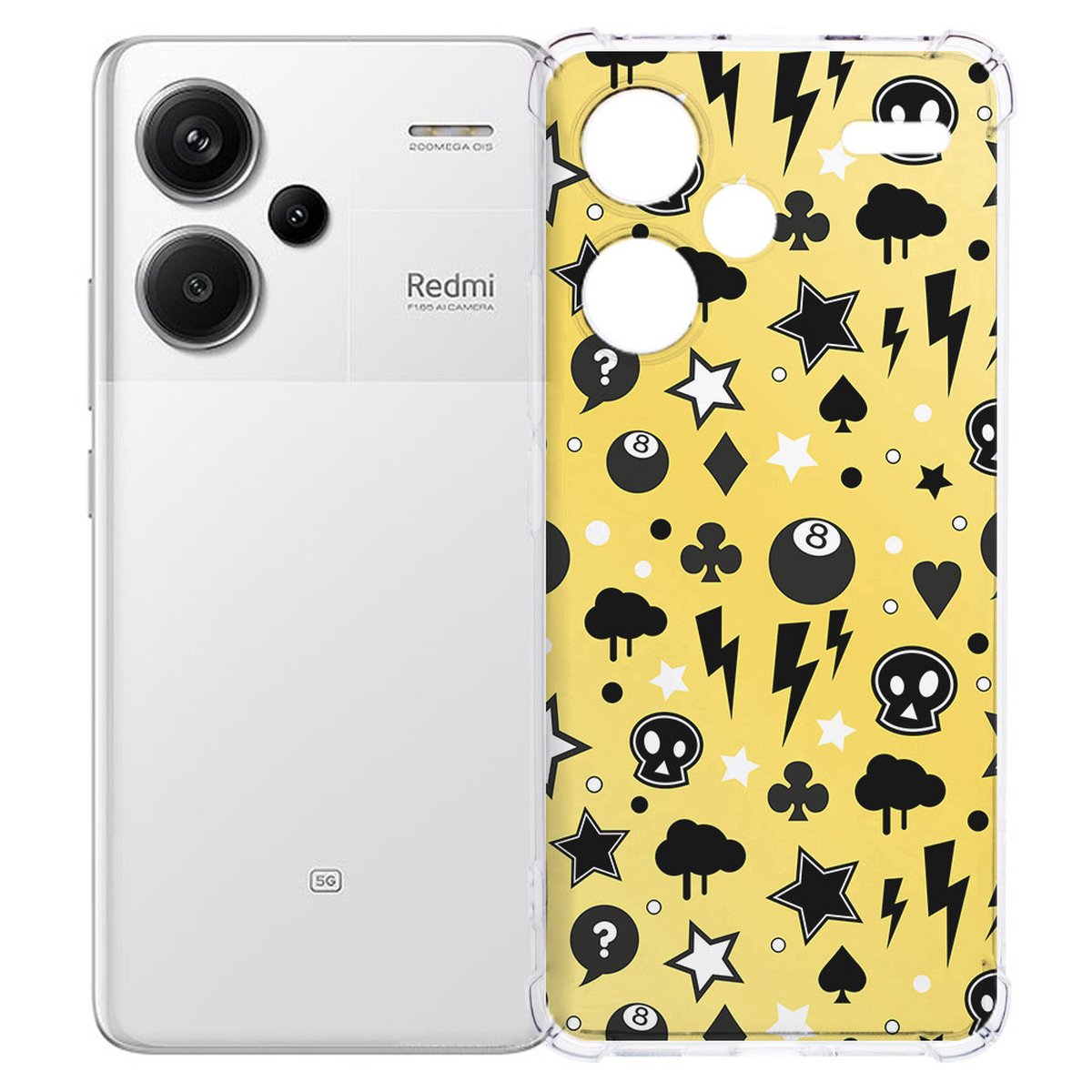 Xiaomi Redmi 13 Pro Plus Hoesje Punk Yellow TPU Antishock achterkant design print