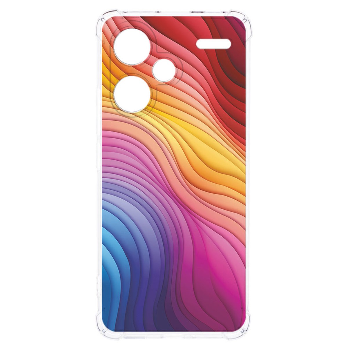 Xiaomi Redmi 13 Pro Plus Hoesje Regenboog TPU Antishock achterkant kleurrijk design