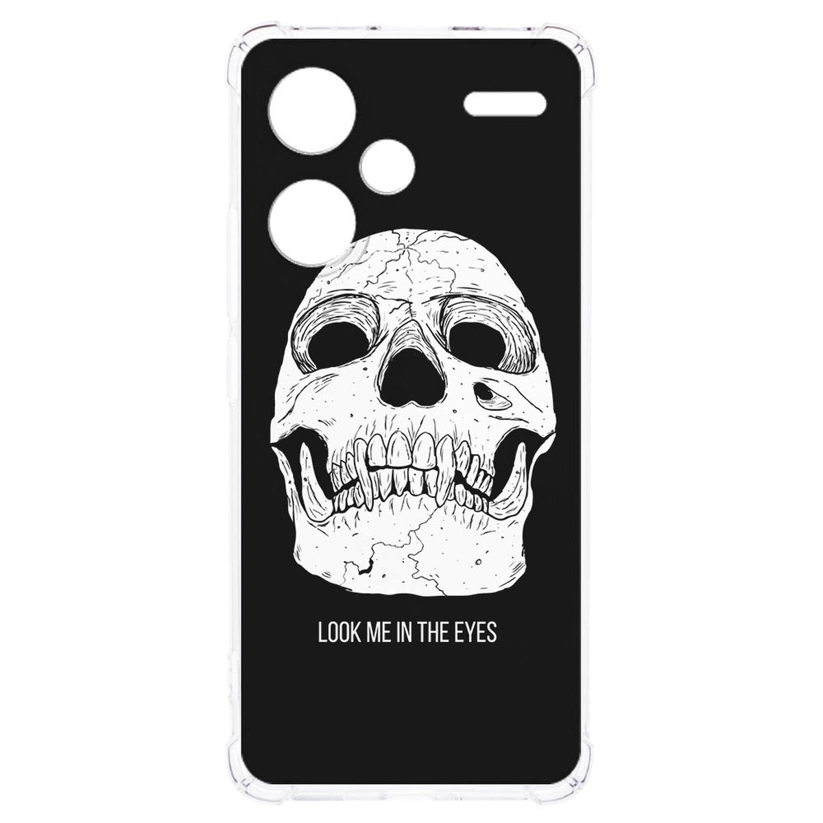 Xiaomi Redmi 13 Pro Plus Hoesje Skull Eyes TPU Antishock achterkant zwart skull ontwerp