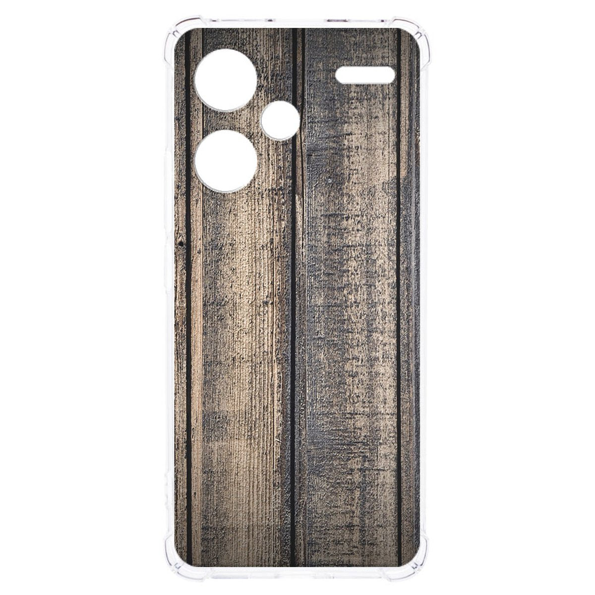 Xiaomi Redmi 13 Pro Plus Hoesje - Steigerhout TPU Antishock steigerhout hoesje achterzijde