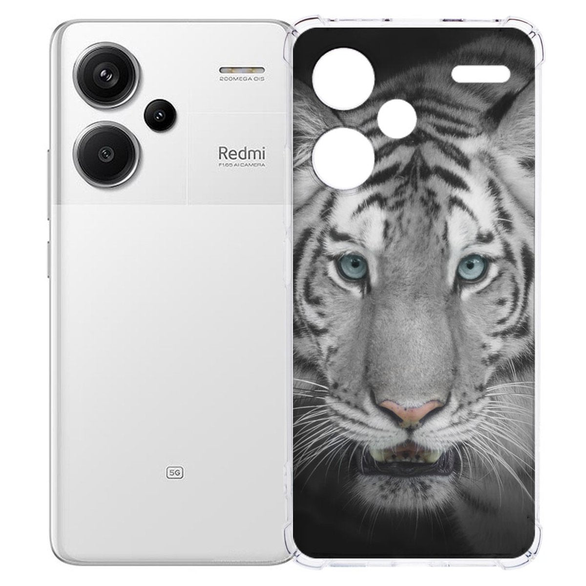 Xiaomi Redmi 13 Pro Plus Hoesje Tijger TPU Antishock achterkant ontwerp tijger
