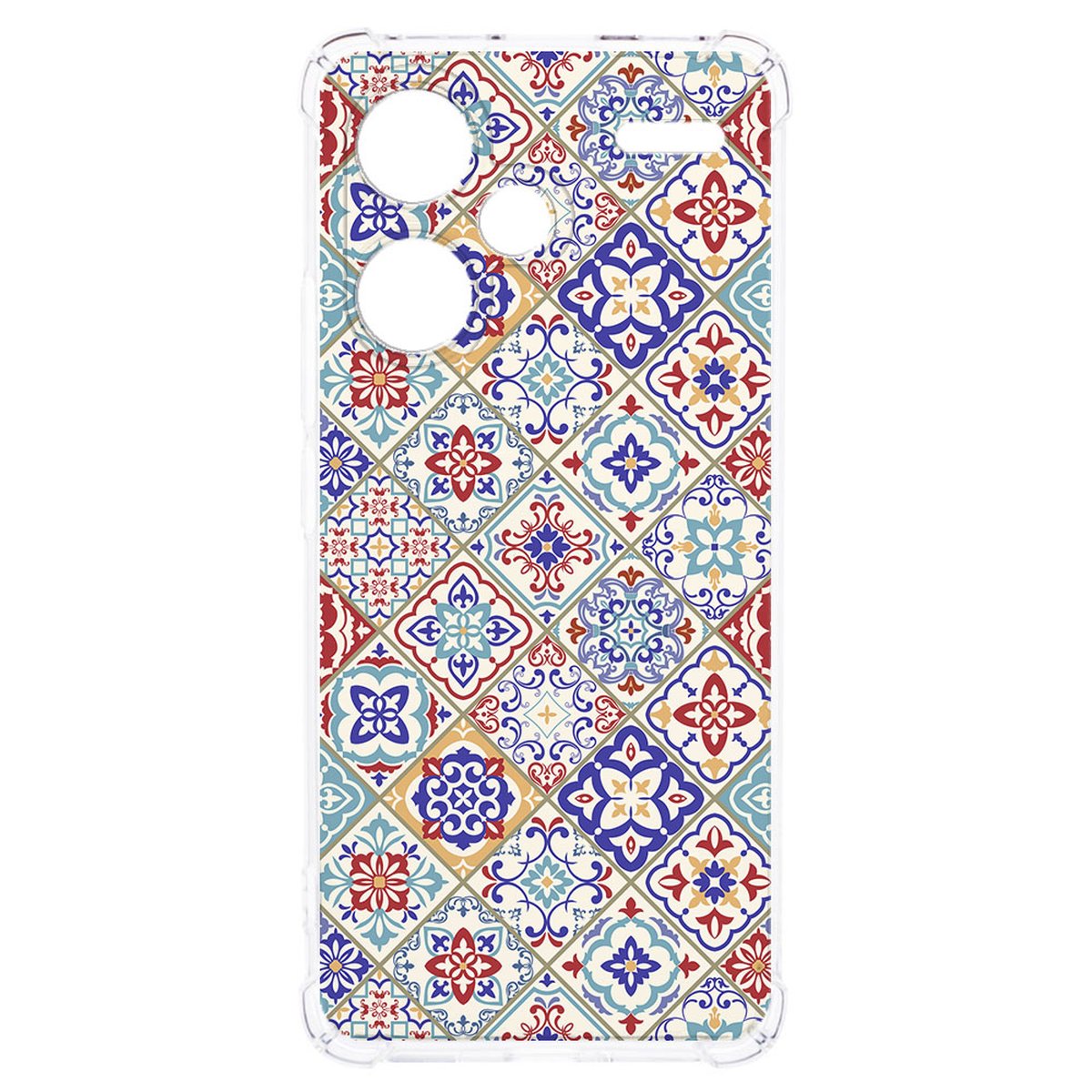 Xiaomi Redmi 13 Pro Plus Hoesje Tiles Color TPU Antishock achterkant met kleurrijk patroon