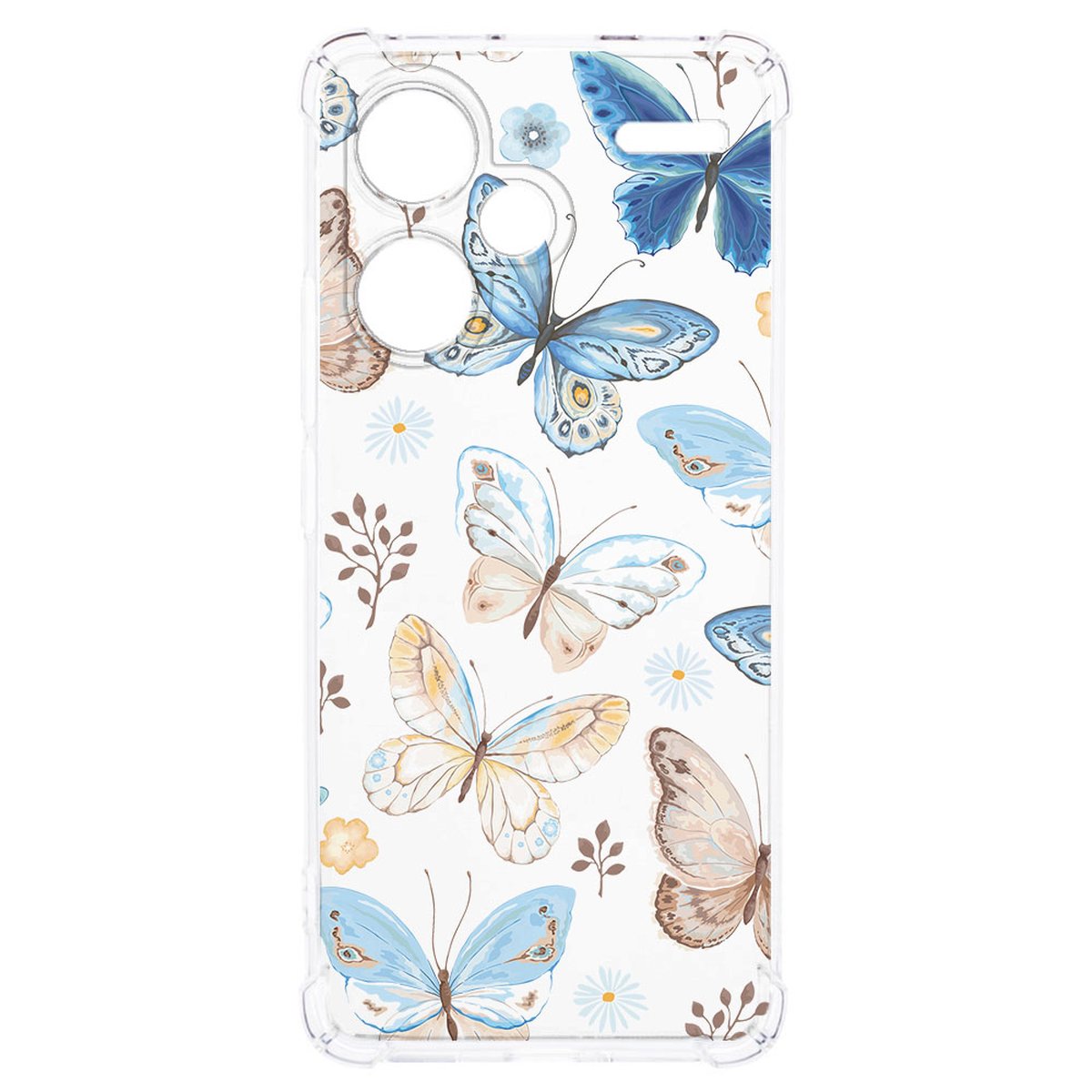 Xiaomi Redmi 13 Pro Plus Hoesje Vlinder TPU Antishock vlinder design achterzijde