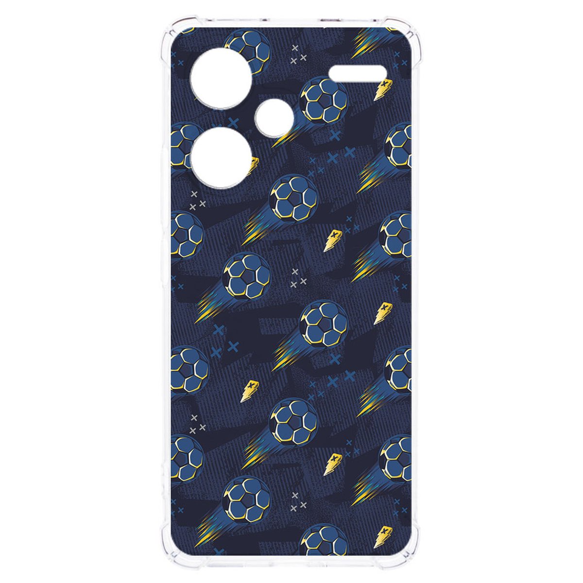 Xiaomi Redmi 13 Pro Plus Hoesje Voetbal TPU Antishock design voetbal patroon aanzicht