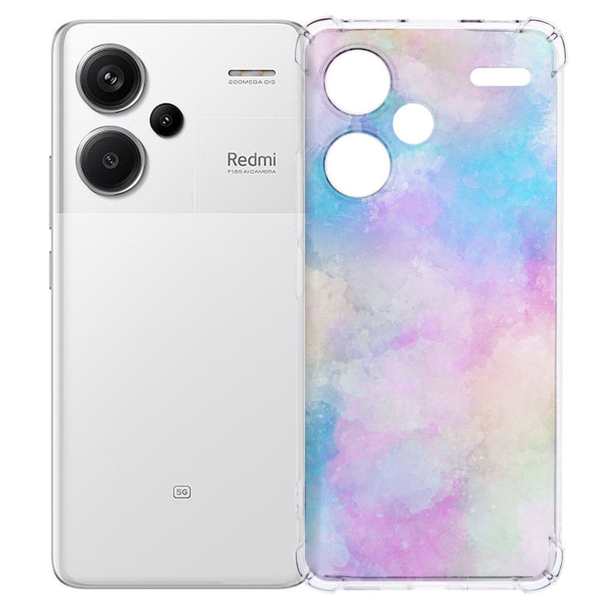 Xiaomi Redmi 13 Pro Plus Hoesje Watercolor Light TPU Antishock achterzijde transparant aquarelpatroon