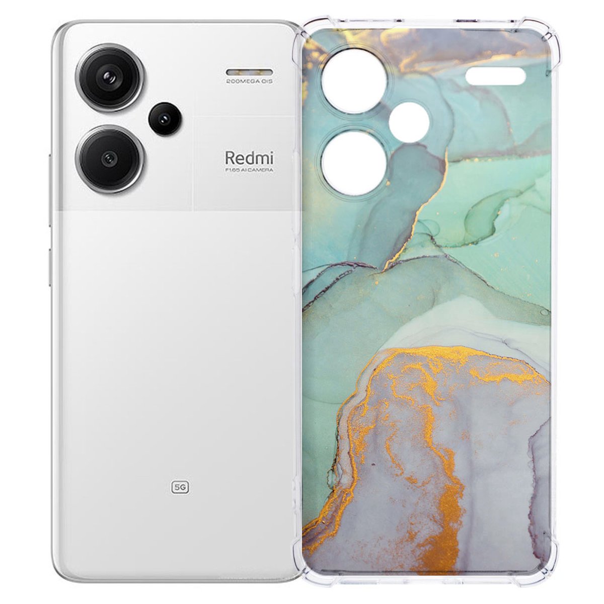 Xiaomi Redmi 13 Pro Plus Hoesje Watercolor Mix TPU Antishock achterkant voorkant
