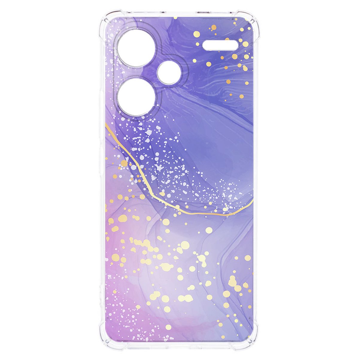 Xiaomi Redmi 13 Pro Plus Hoesje Watercolor Paars TPU Antishock kunstzinnig design achterkant