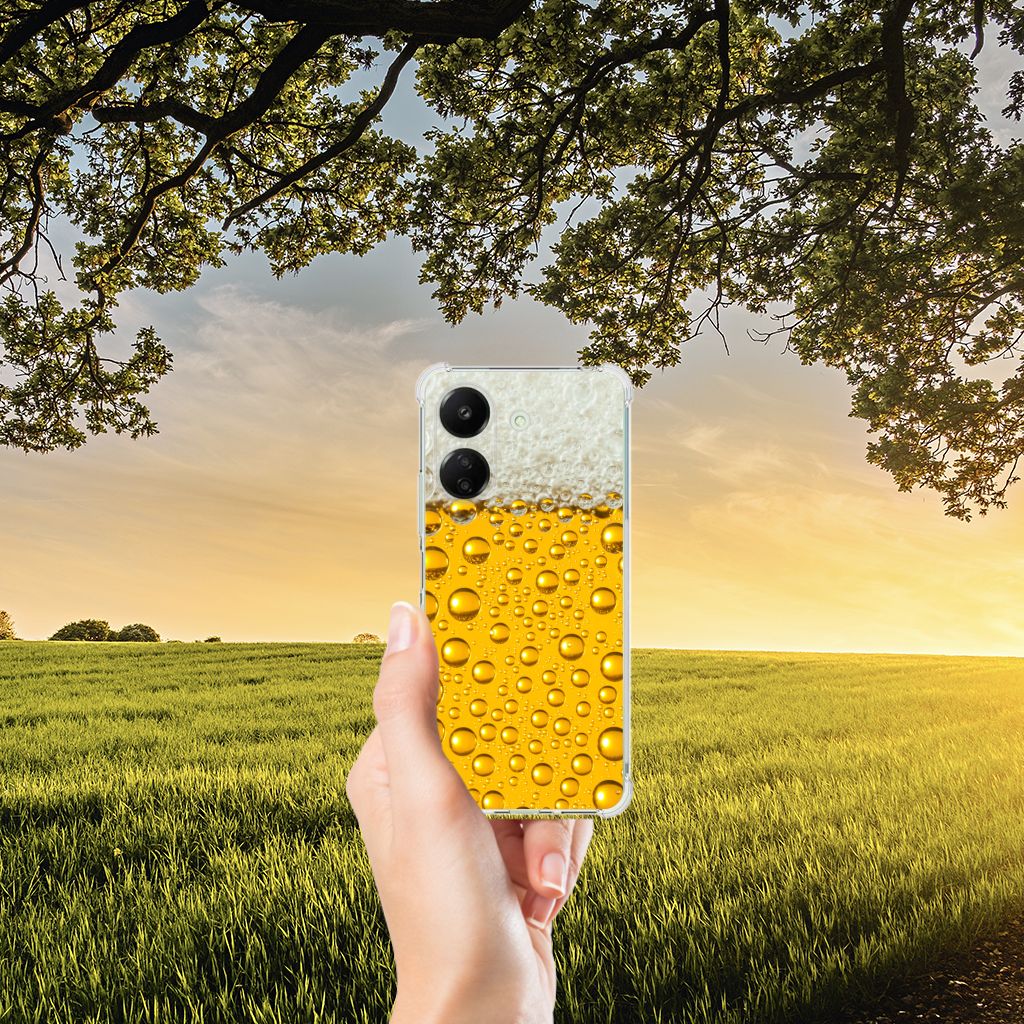 Xiaomi Redmi 13C 4G Beschermhoes Bier design hand mobiele telefoon achtergrond natuur