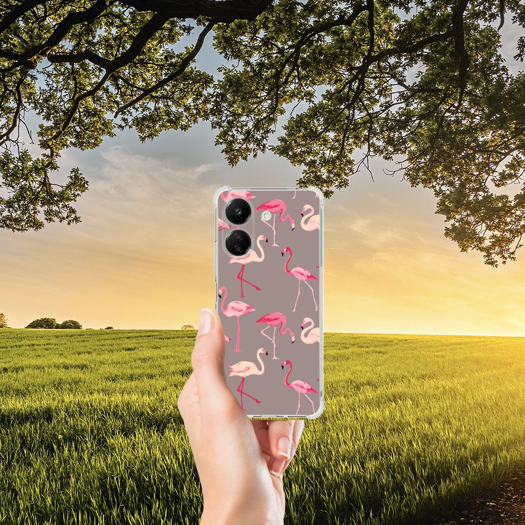 Xiaomi Redmi 13C 4G Case Anti-shock Flamingo telefoonhoesje flamingo design hand