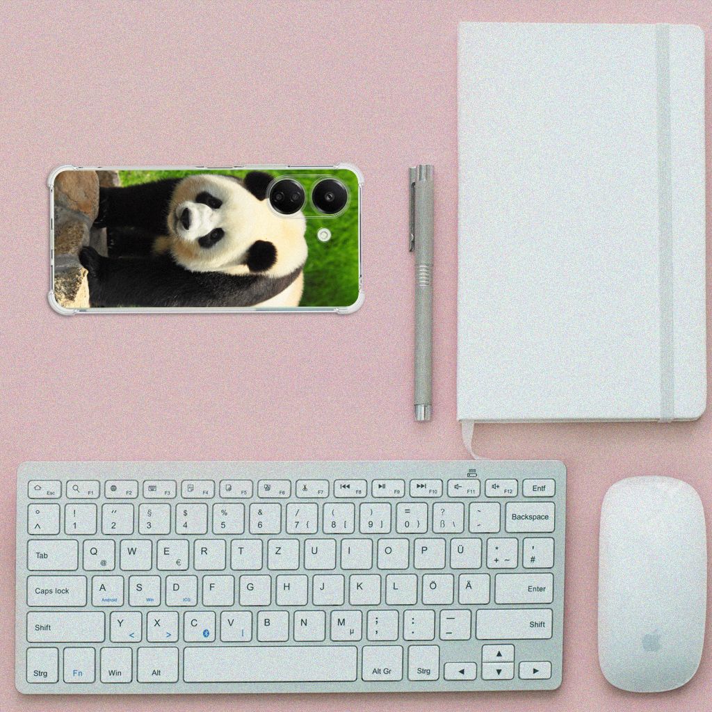 Xiaomi Redmi 13C 4G Case Anti-shock Panda telefoonhoesje panda design bovenaanzicht