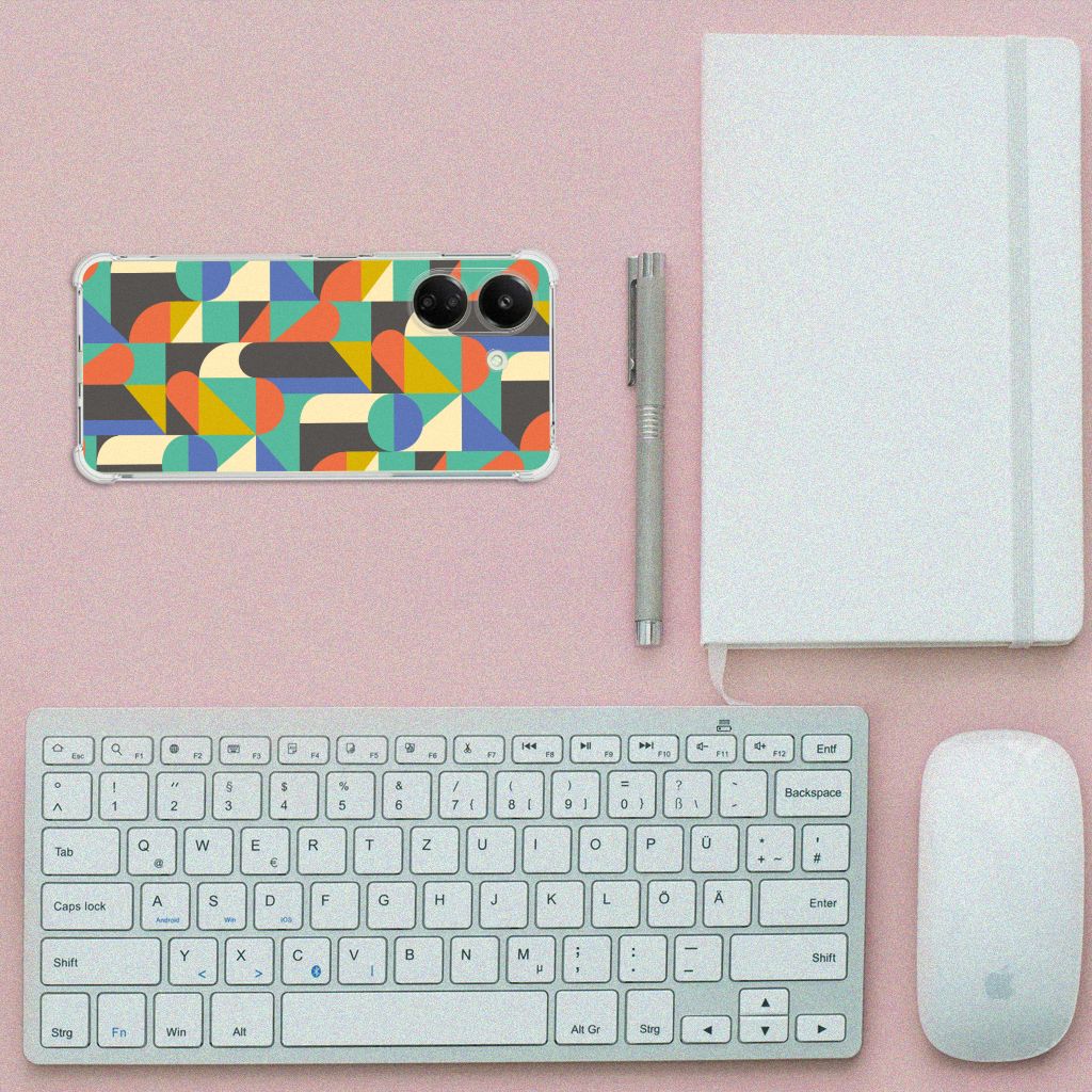 Xiaomi Redmi 13C 4G Doorzichtige Silicone Hoesje Funky Retro