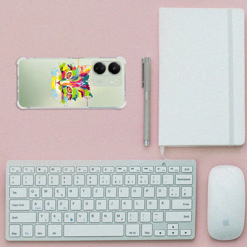 Xiaomi Redmi 13C 4G Stevig Bumper Hoesje Cat Color