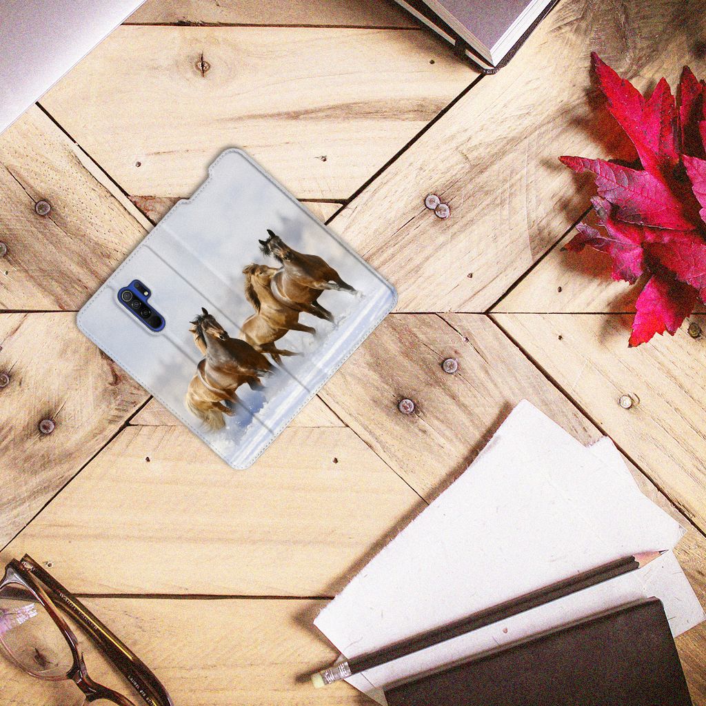 Xiaomi Redmi 9 Hoesje maken Paarden design paarden aanzicht