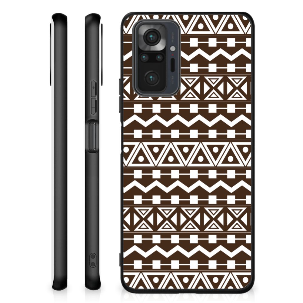 Xiaomi Redmi Note 10 Pro Back Case Aztec Brown back cover aztec design