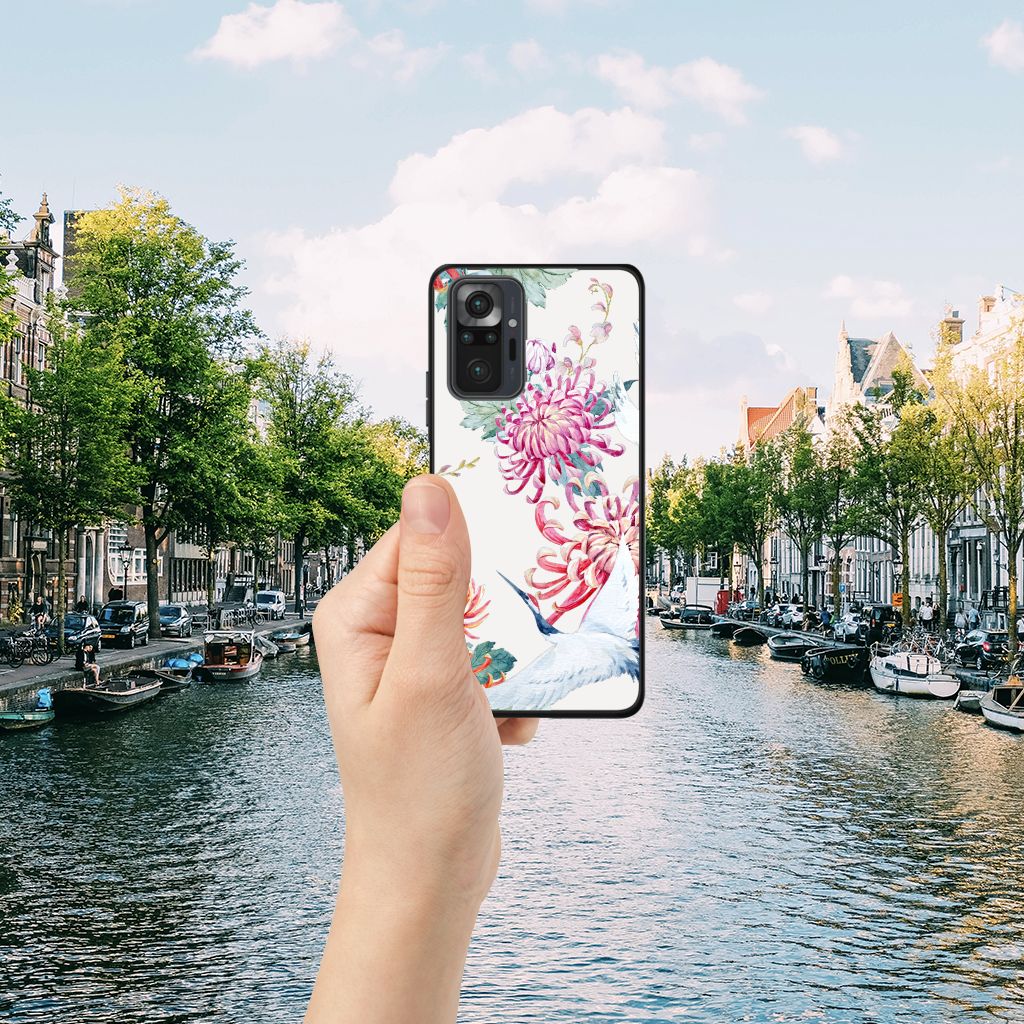 Xiaomi Redmi Note 10 Pro Dierenprint Telefoonhoesje Bird Flowers B2C Telecom