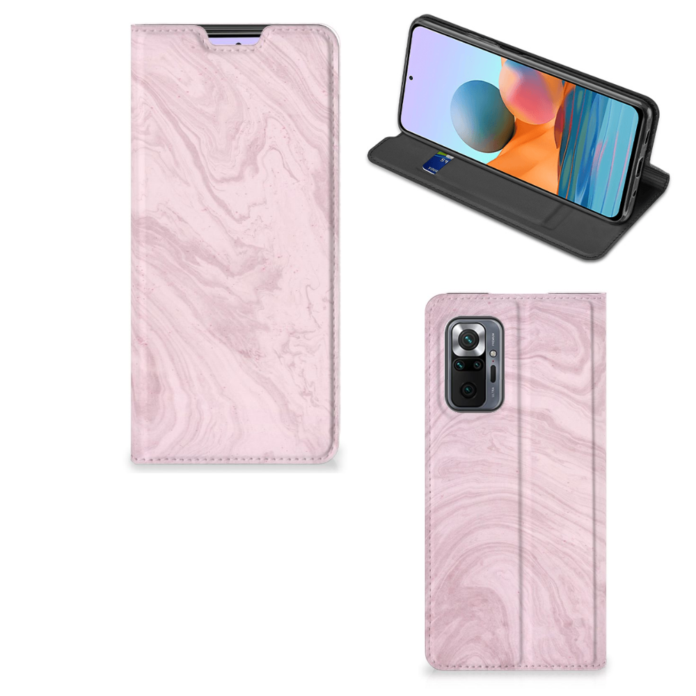 Xiaomi Redmi Note 10 Pro Standcase Marble Pink - Origineel Cadeau Vriendin