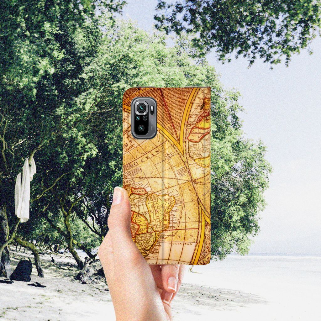 Xiaomi Redmi Note 10/10T 5G Poco M3 Pro Book Cover Kompas kompas design vooraanzicht