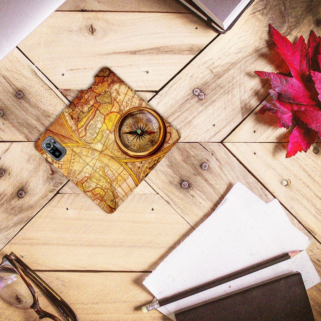 Xiaomi Redmi Note 10/10T 5G | Poco M3 Pro Book Cover Kompas kompas ontwerp bovenaanzicht