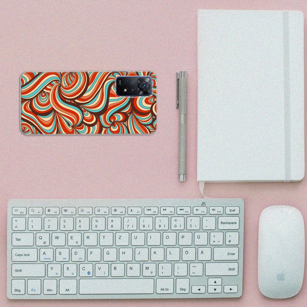 Xiaomi Redmi Note 11 Pro 5G Hoesje maken Retro design kleurrijk bovenaanzicht