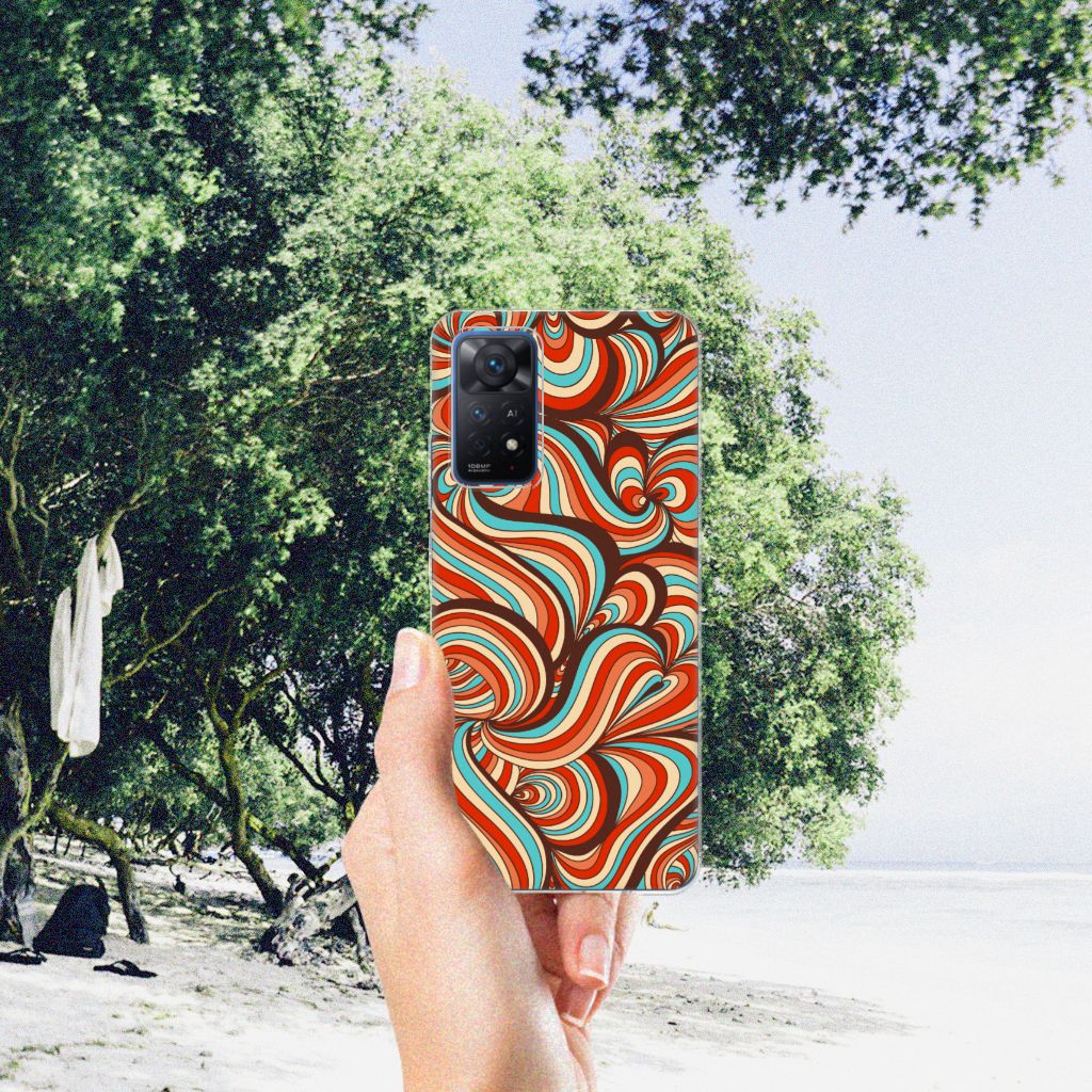 Xiaomi Redmi Note 11 Pro 5G Hoesje maken Retro design retro kleuren aanzicht