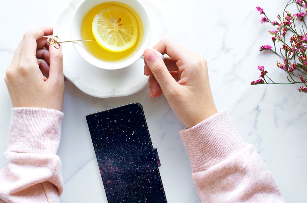 Xiaomi Redmi Note 12 4G Book Case Stars boekcase sterren design zicht