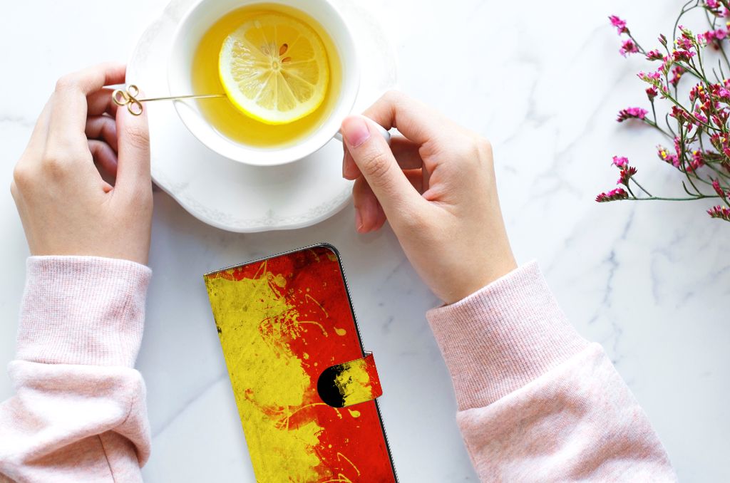 Xiaomi Redmi Note 12 4G Bookstyle Case België design Belgische kleuren aanzicht