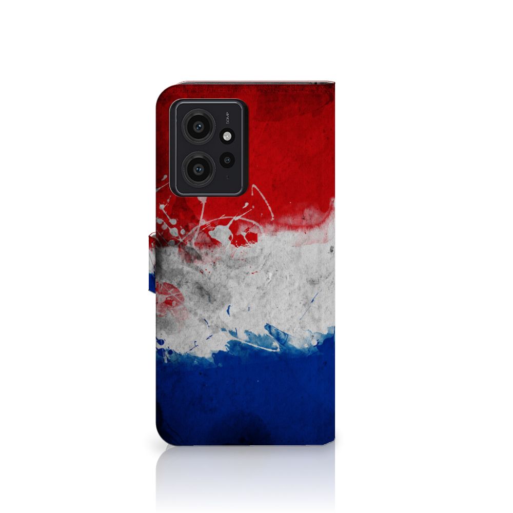 Xiaomi Redmi Note 12 4G Bookstyle Case Nederland met artistiek design van de Nederlandse vlag.