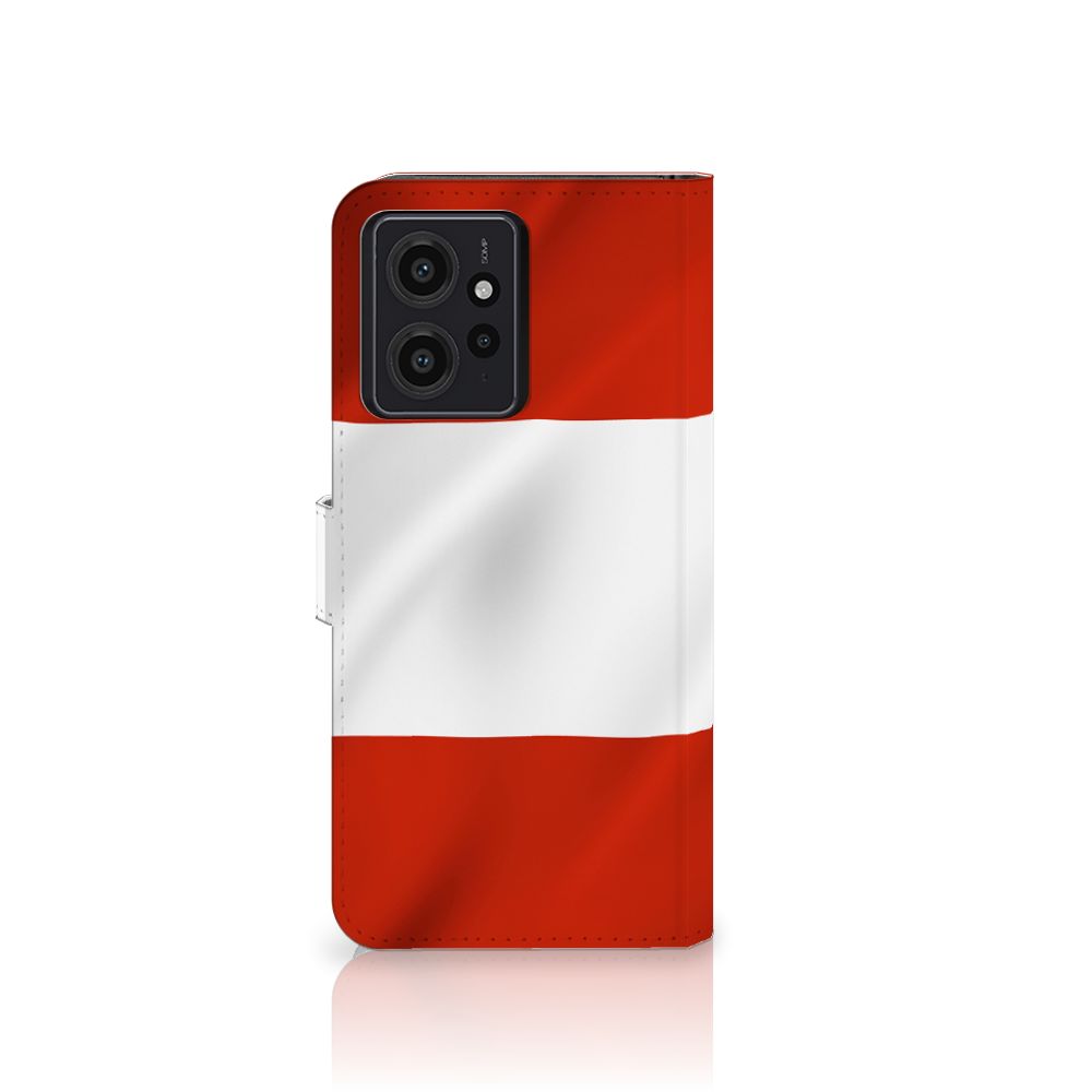 Xiaomi Redmi Note 12 4G Bookstyle Case Oostenrijk vlag design aanzicht