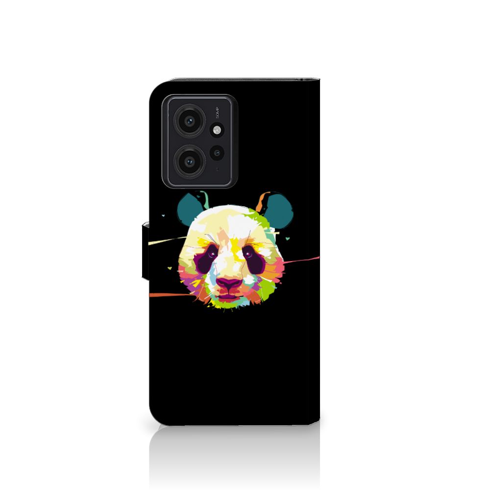 Xiaomi Redmi Note 12 4G Leuk Hoesje Panda Color telefoonhoesje panda kleurrijk zwart
