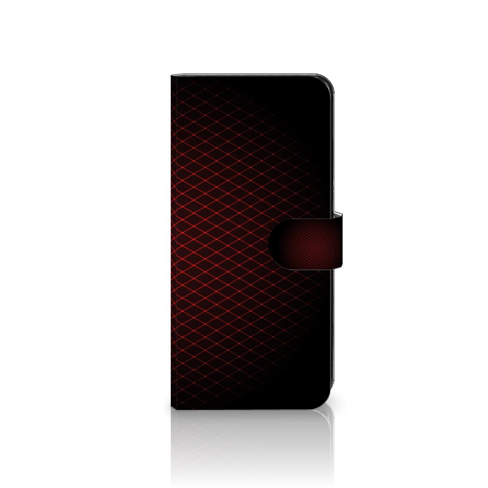 Xiaomi Redmi Note 12 4G Telefoon Hoesje Geruit Rood met een minimalistisch en opvallend ontwerp in roodgekleurd patroon.