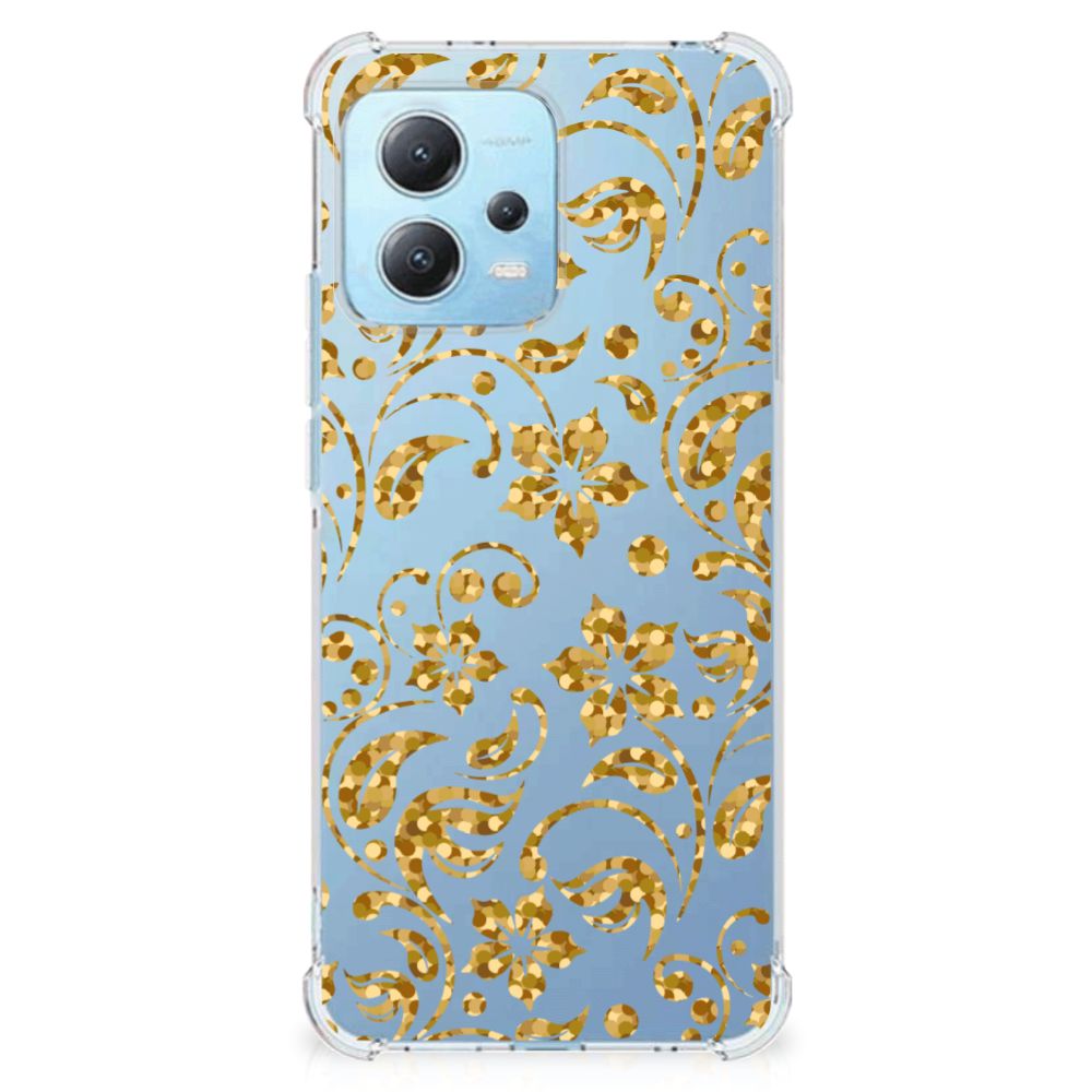 Xiaomi Redmi Note 12 5G Case Gouden Bloemen B2C Telecom