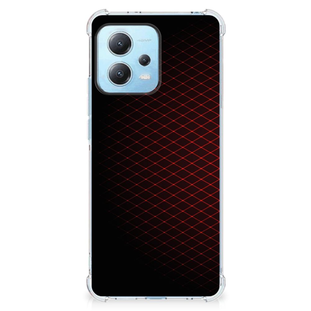 Xiaomi Redmi Note 12 5G Doorzichtige Silicone Hoesje Geruit Rood B2C Telecom