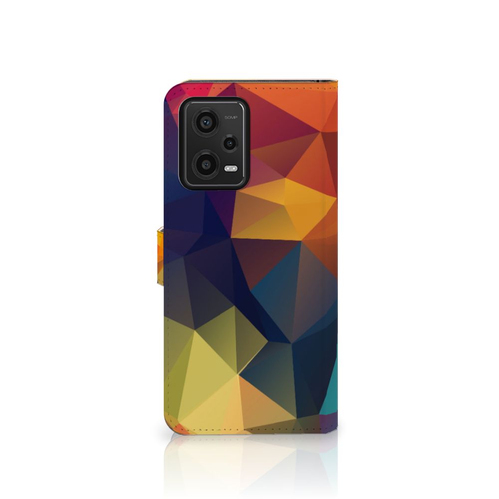 Xiaomi Redmi Note 12 5G | Poco X5 Book Case Polygon Color zijaanzicht.