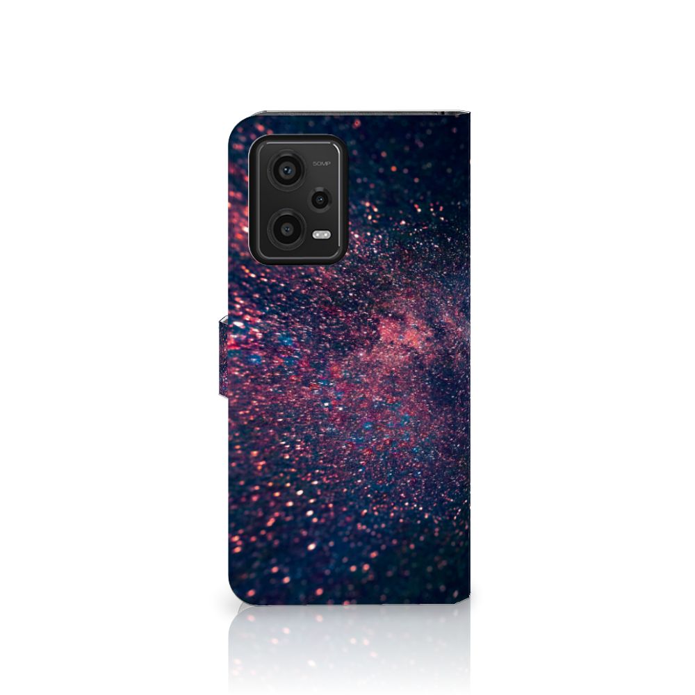 Xiaomi Redmi Note 12 5G Poco X5 Book Case Stars design glitter donker