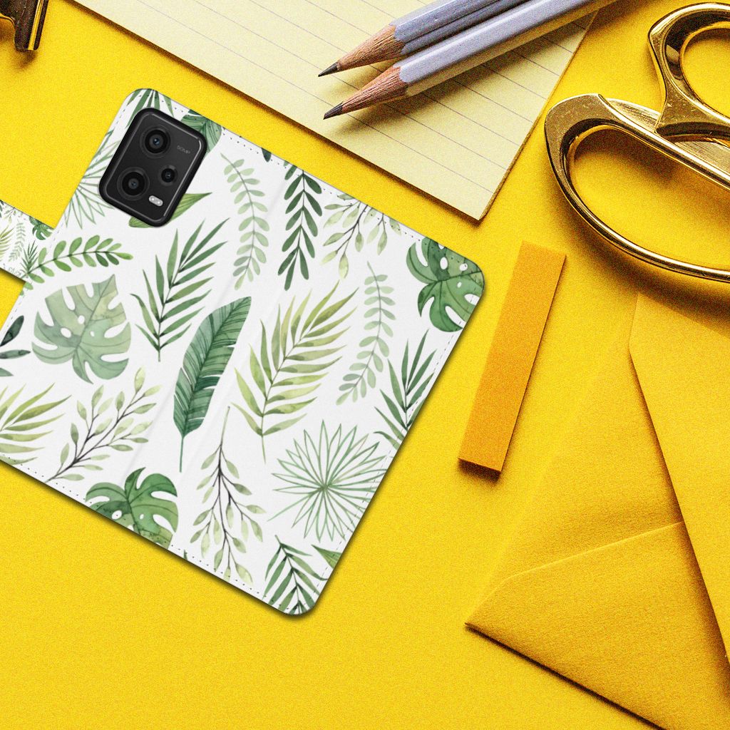 Xiaomi Redmi Note 12 5G | Poco X5 Hoesje Leaves bladeren ontwerp bovenaanzicht