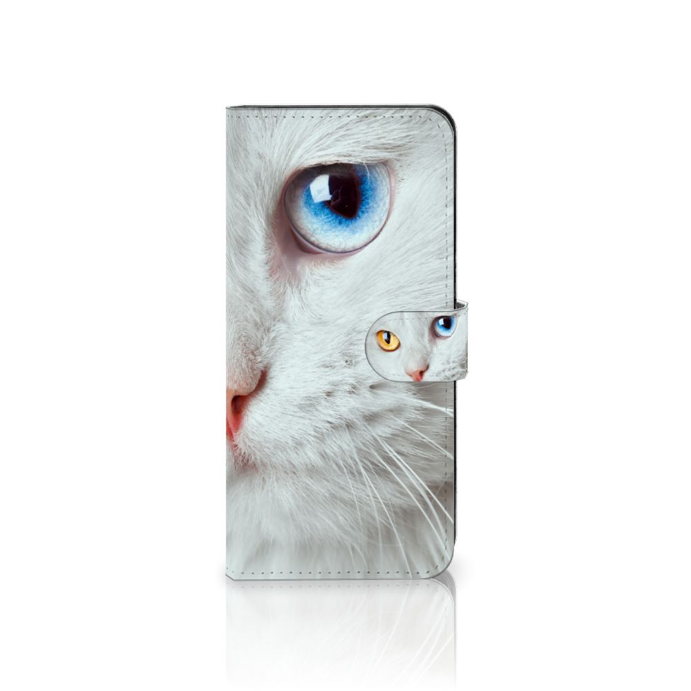 Xiaomi Redmi Note 12 5G Poco X5 Telefoonhoesje met Pasjes Witte Kat design witte kat aanzicht