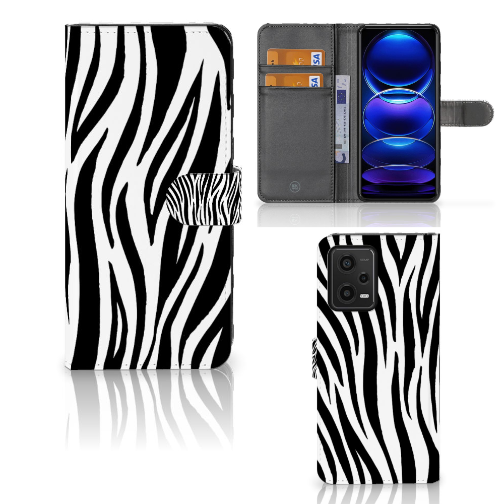 Xiaomi Redmi Note 12 5G | Poco X5 Telefoonhoesje met Pasjes Zebra