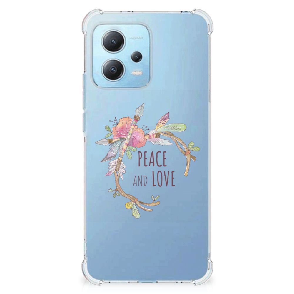Xiaomi Redmi Note 12 5G Stevig Bumper Hoesje Boho Text achterzijde