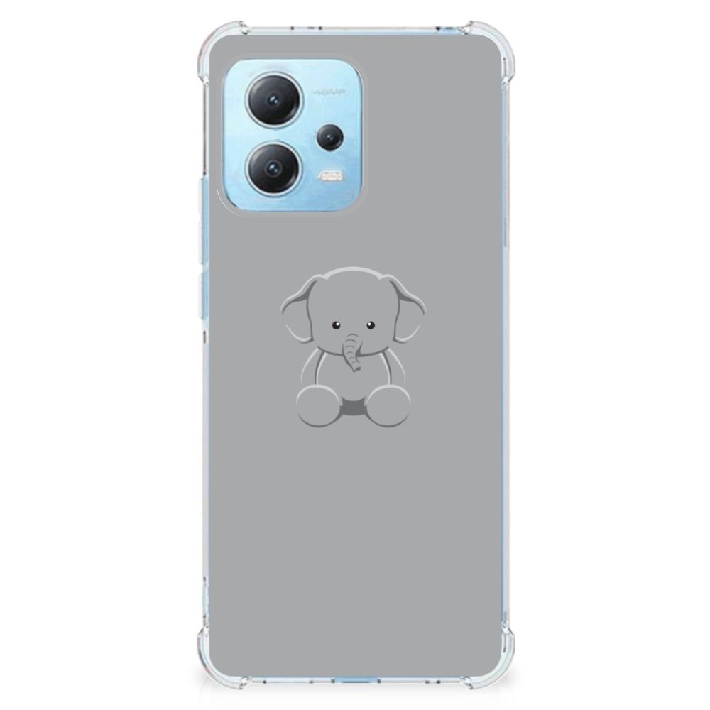 Xiaomi Redmi Note 12 5G Stevig Bumper Hoesje Grijs Baby Olifant B2C Telecom