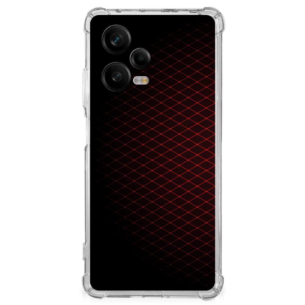 Xiaomi Redmi Note 12 Pro Doorzichtige Silicone Hoesje Geruit Rood B2C Telecom
