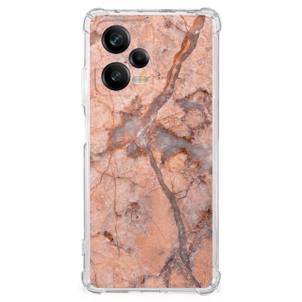 Xiaomi Redmi Note 12 Pro Plus Anti-Shock Hoesje Marmer Oranje B2C Telecom