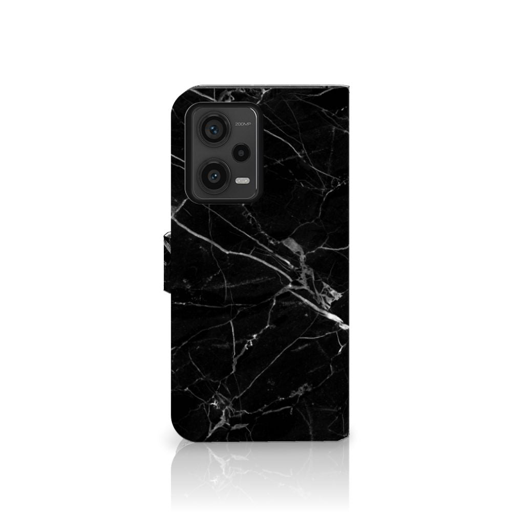 Xiaomi Redmi Note 12 Pro Plus Bookcase Marmer Zwart design zwart marmer voorkant