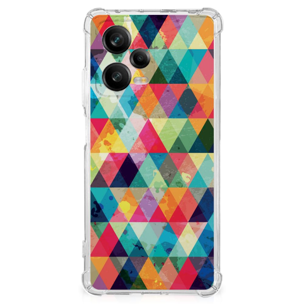 Xiaomi Redmi Note 12 Pro Plus Doorzichtige Silicone Hoesje Geruit B2C Telecom