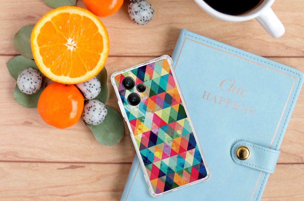 Xiaomi Redmi Note 12 Pro Plus Doorzichtige Silicone Hoesje Geruit B2C Telecom