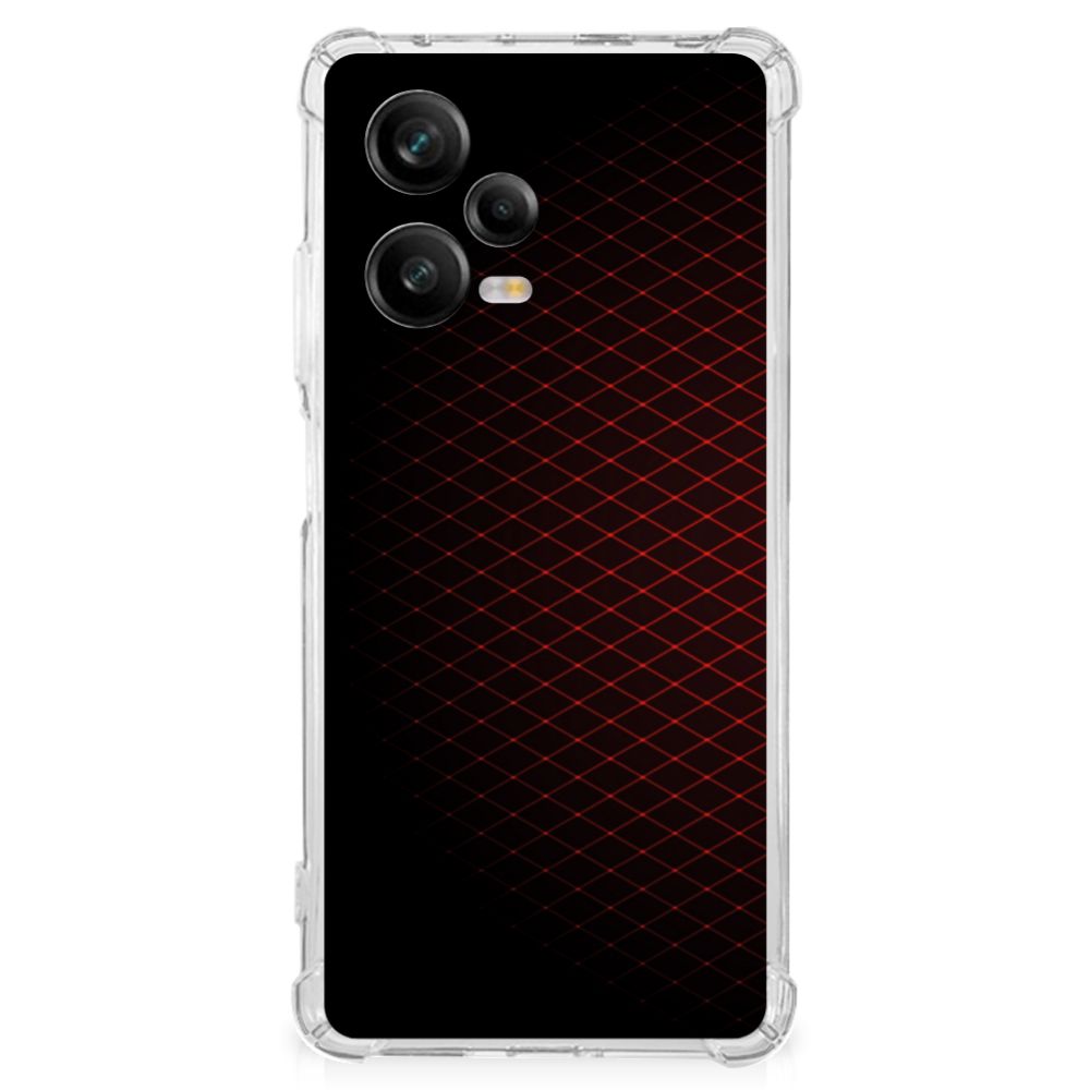 Xiaomi Redmi Note 12 Pro Plus Doorzichtige Silicone Hoesje Geruit Rood B2C Telecom