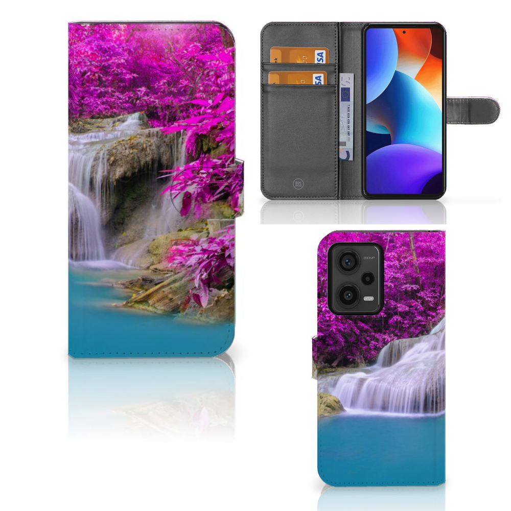 Xiaomi Redmi Note 12 Pro Plus Flip Cover Waterval design waterval aanzicht