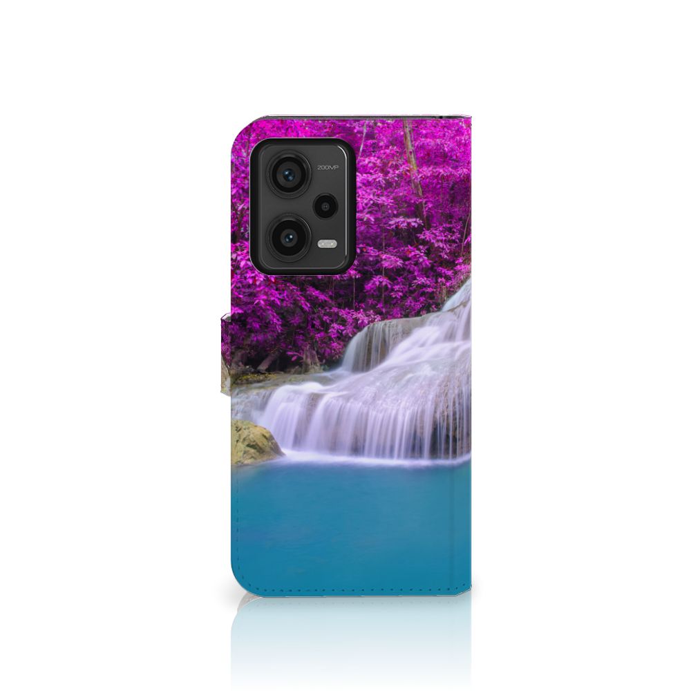 Xiaomi Redmi Note 12 Pro Plus Flip Cover Waterval design waterval paarse bomen